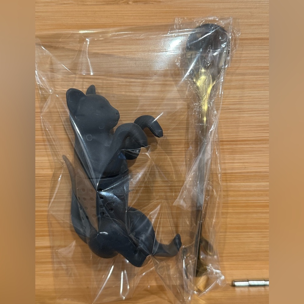 Black Cat Tea Infuser & Spoon NWOT